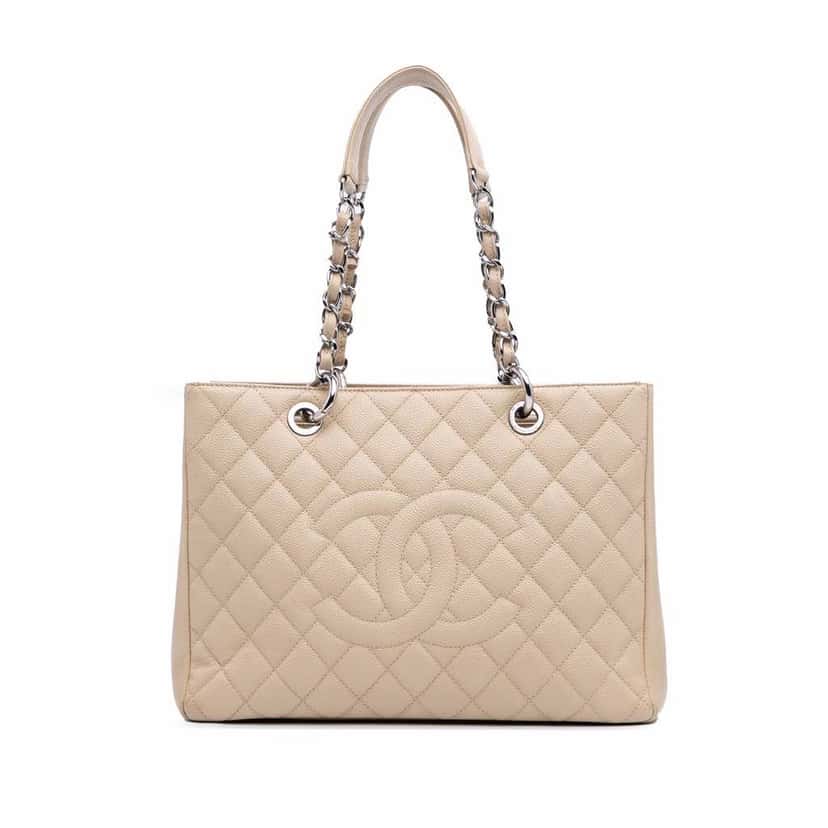 Chanel Caviar Grand Shopping Tote Brown Leather Good condition - Front View