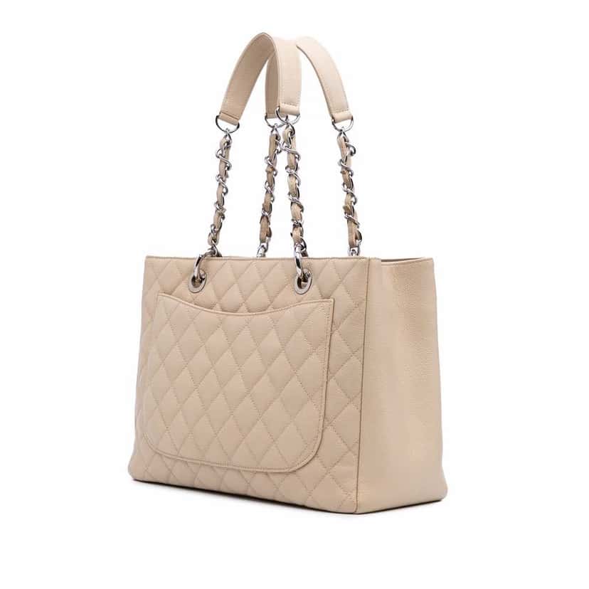 Chanel Caviar Grand Shopping Tote Brown Leather Good condition - Back View