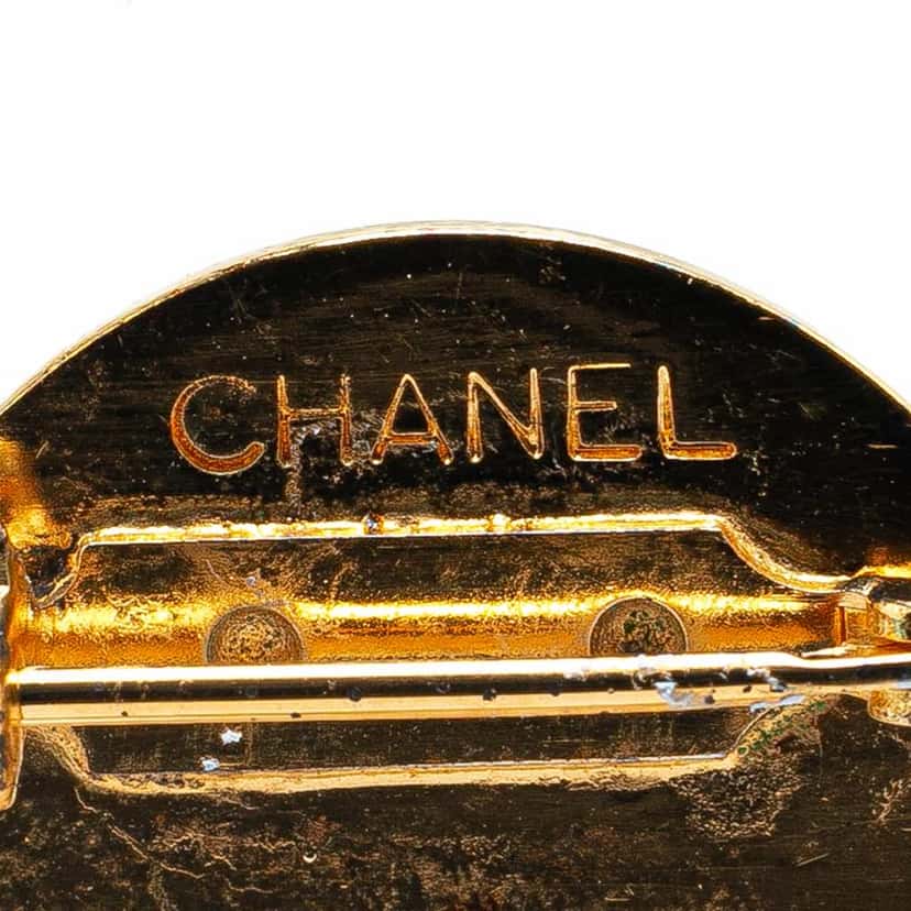 Chanel Gold Plated CC Quilted Flap Bag Brooch Gold Metal Good condition - Inside View
