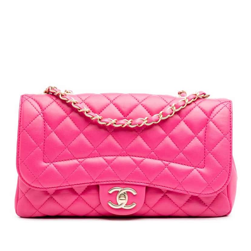 Chanel Medium Quilted Lambskin Mademoiselle Chic Flap Pink Leather Good condition - Front View