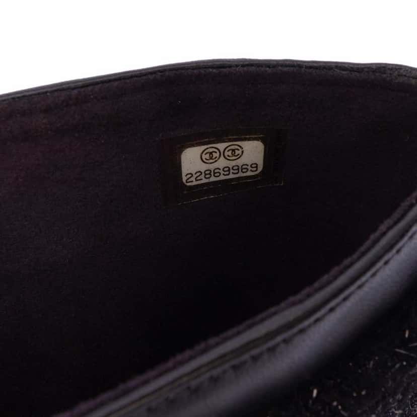 Chanel Tweed Chain Around Tablet Holder Black Good condition - Box View