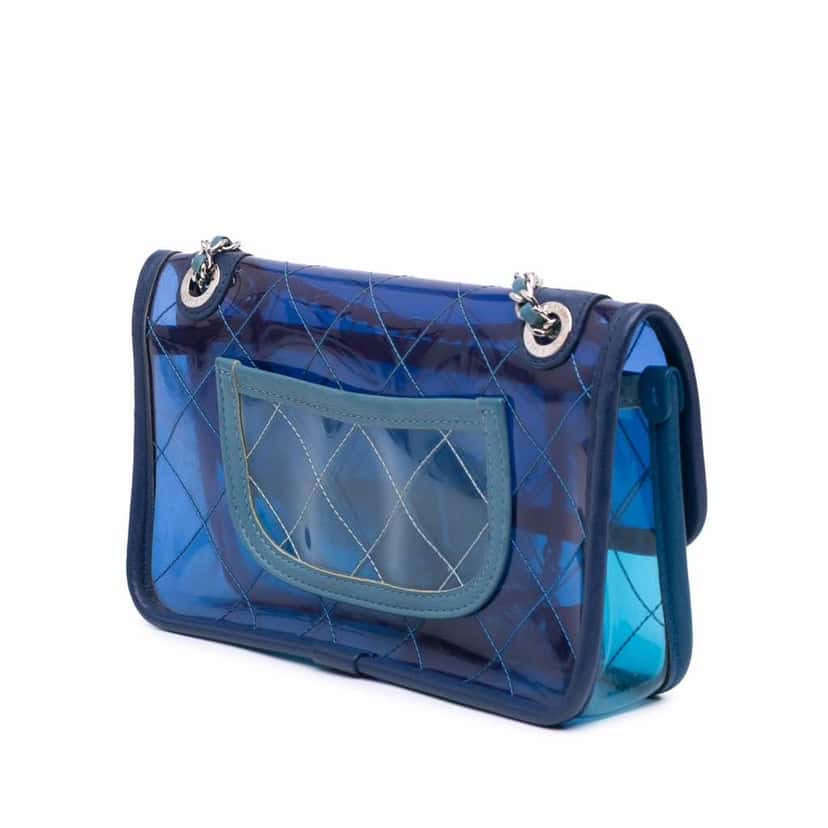 Chanel Small PVC and Lambskin Coco Splash Flap Blue Good condition - Back View