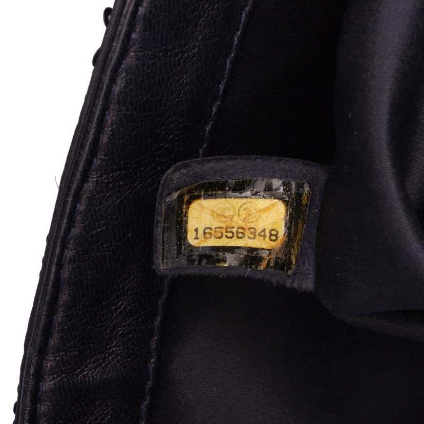Chanel Medium Sequined Satin Single Flap Blue Good condition - Box View