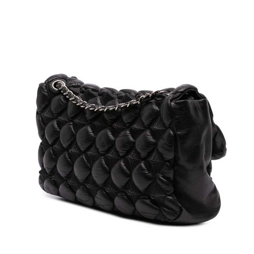Chanel Quilted Lambskin Stravinsky Flap Black Leather Good condition - Back View
