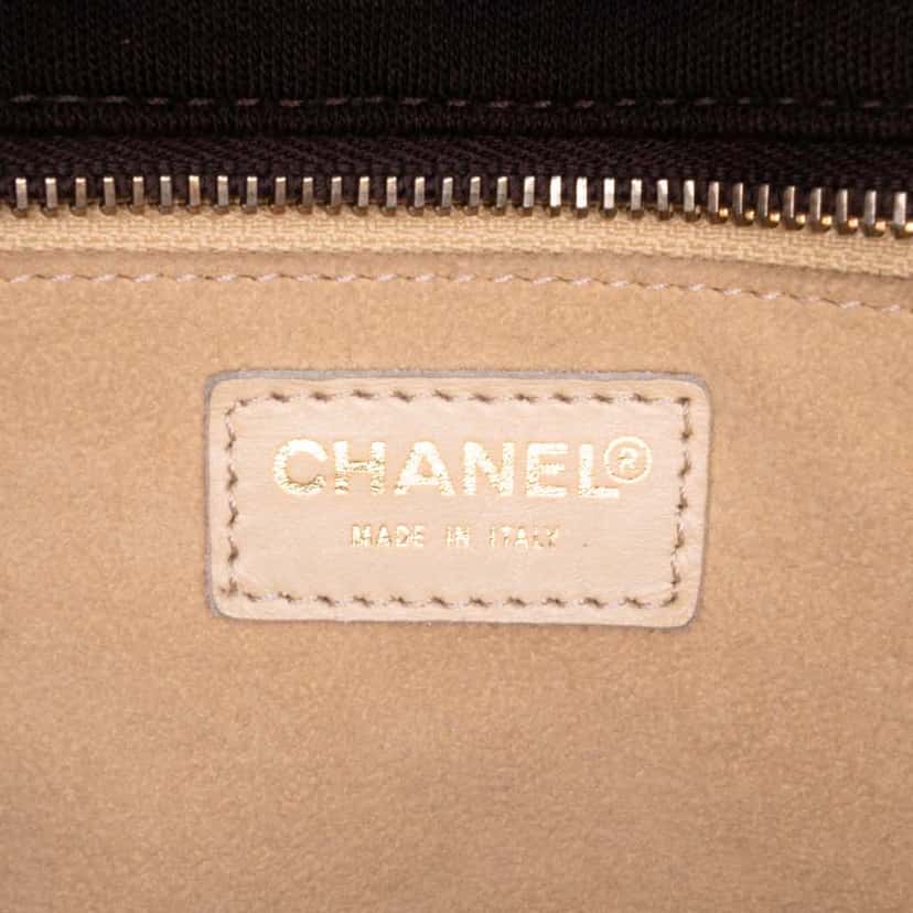 Chanel CC Chocolate Bar Jersey Tote Brown Good condition - Box View