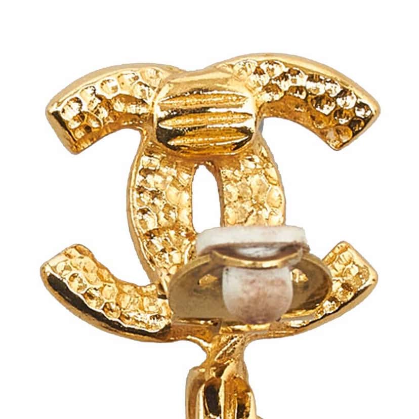 Chanel CC Drop Earrings Gold Metal Good condition - Box View