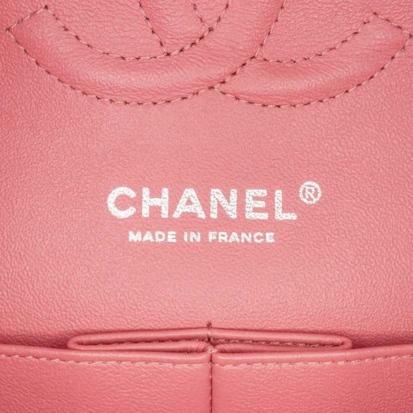Chanel Medium Classic Lambskin Double Flap Pink Leather Good condition - Box View