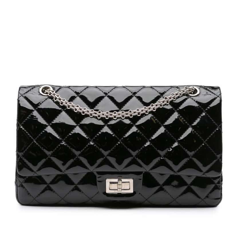 Chanel 2.55 Reissue Quilted Patent Double Flap 227 Black Leather Good condition - Front View