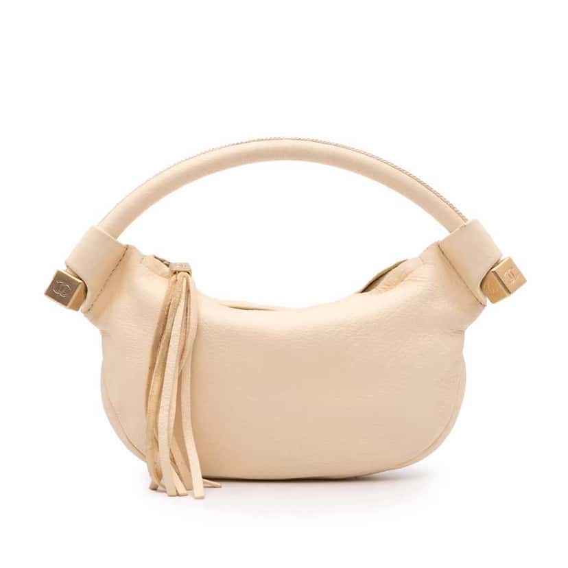 Chanel CC Calfskin Tassel Hobo Brown Leather Good condition - Front View