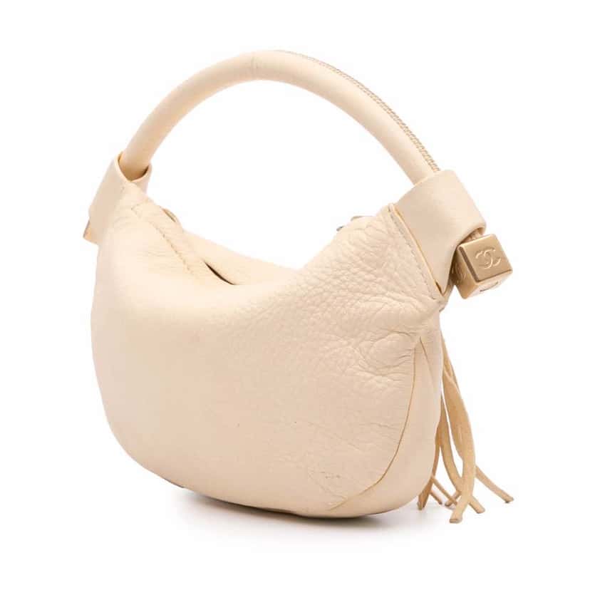 Chanel CC Calfskin Tassel Hobo Brown Leather Good condition - Back View
