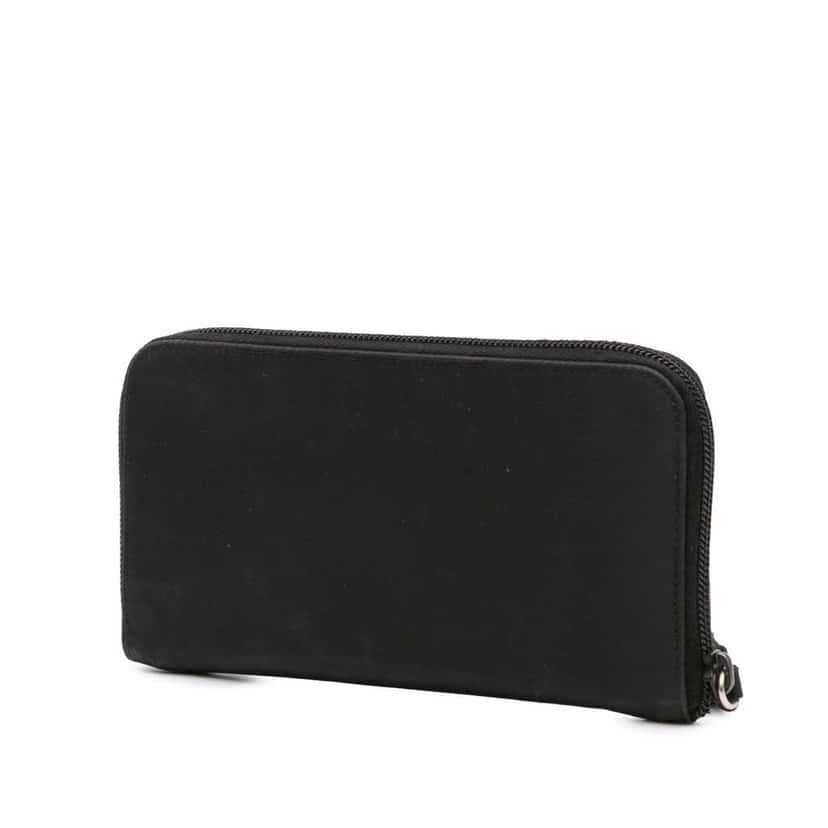 Prada Tessuto Zip Around Long Wallet Black Good condition - Back View