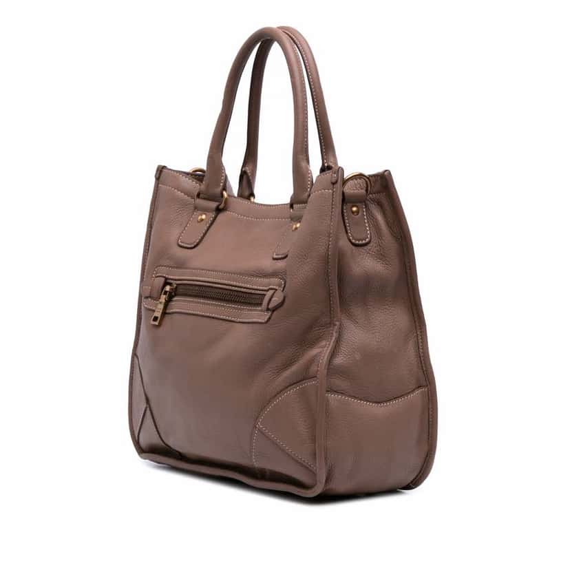 Prada Cervo Tote Brown Leather Good condition - Back View