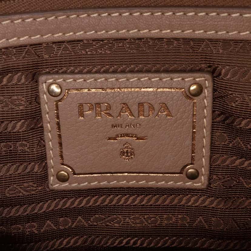Prada Cervo Tote Brown Leather Good condition - Box View
