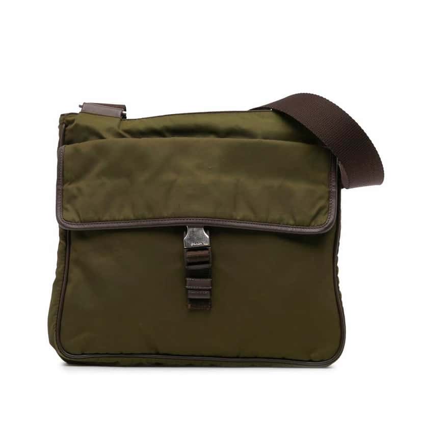 Prada Tessuto Zip Top Crossbody Green Good condition - Front View