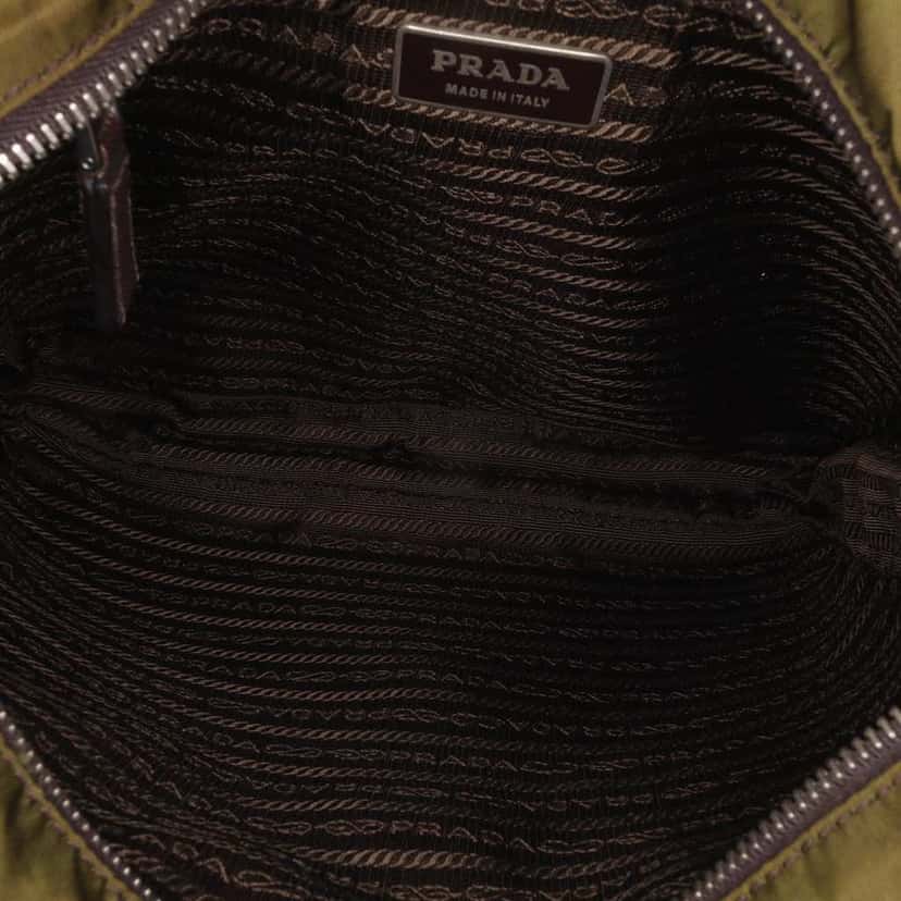 Prada Tessuto Zip Top Crossbody Green Good condition - Model View