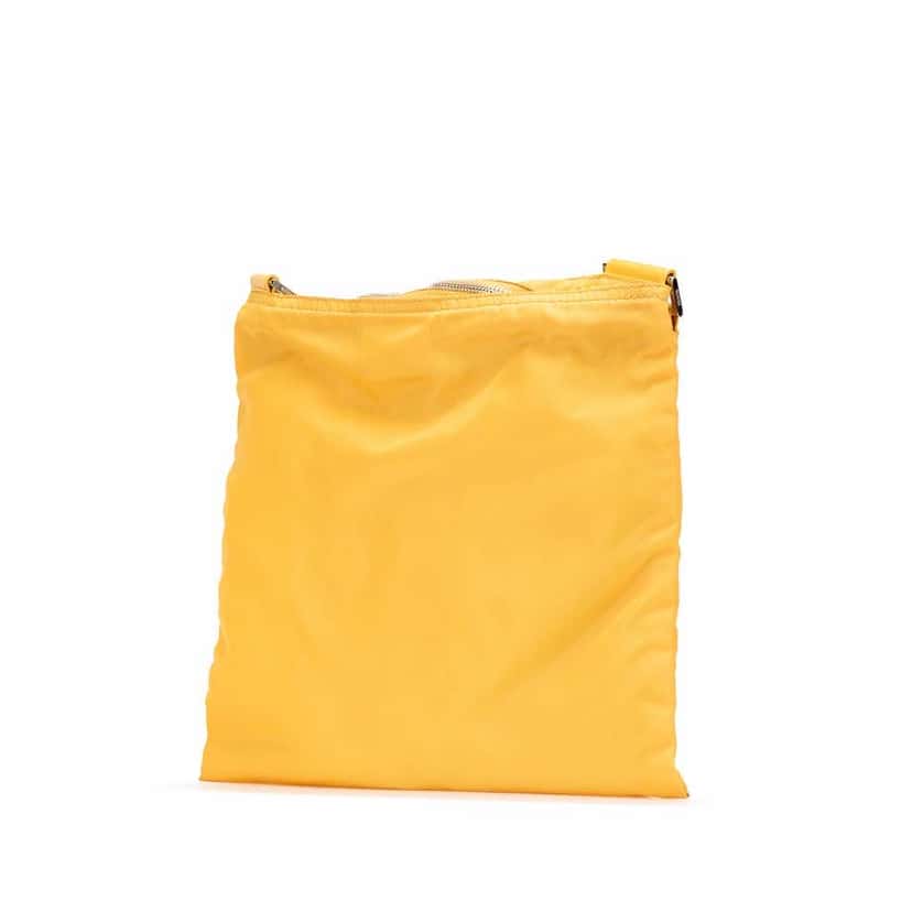 Prada Tessuto Zip Top Crossbody Yellow Good condition - Back View