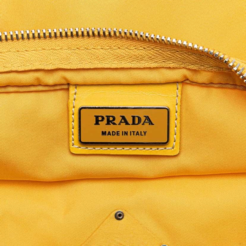 Prada Tessuto Zip Top Crossbody Yellow Good condition - Box View