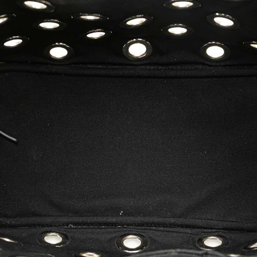 Prada Small Canvas Canapa Grommet Satchel Black Good condition - Model View