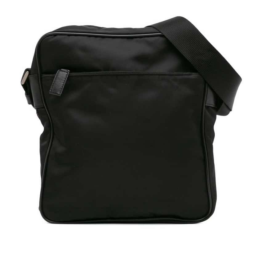 Prada Tessuto Zip Top Crossbody Black Good condition - Front View