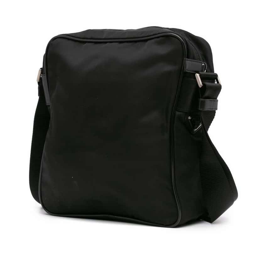 Prada Tessuto Zip Top Crossbody Black Good condition - Back View