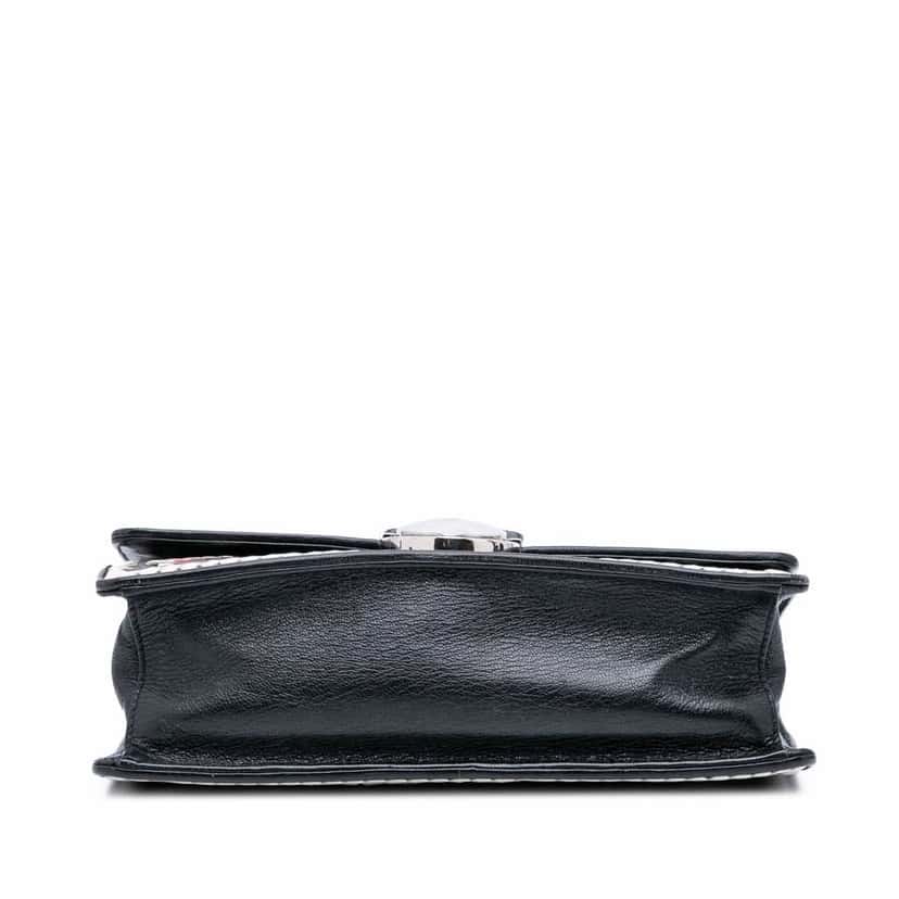 Prada Woven Madras Chain Flap Black Leather Good condition - Inside View