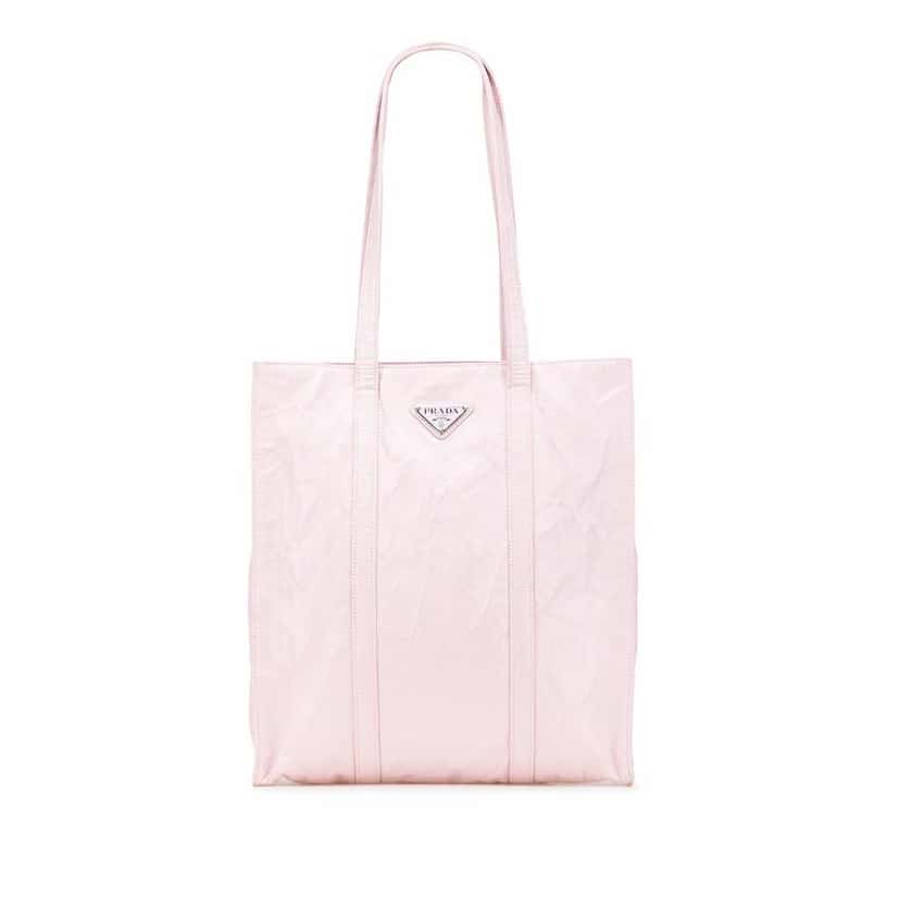 Prada Small Nappa Antique Tote Pink Leather Good condition - Front View