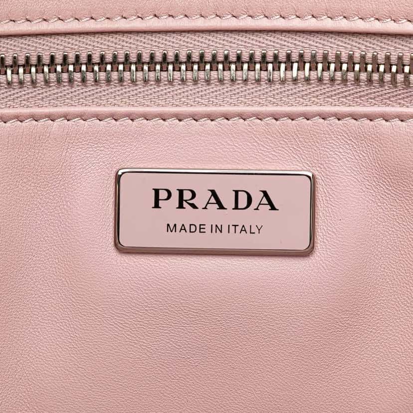 Prada Small Nappa Antique Tote Pink Leather Good condition - Box View
