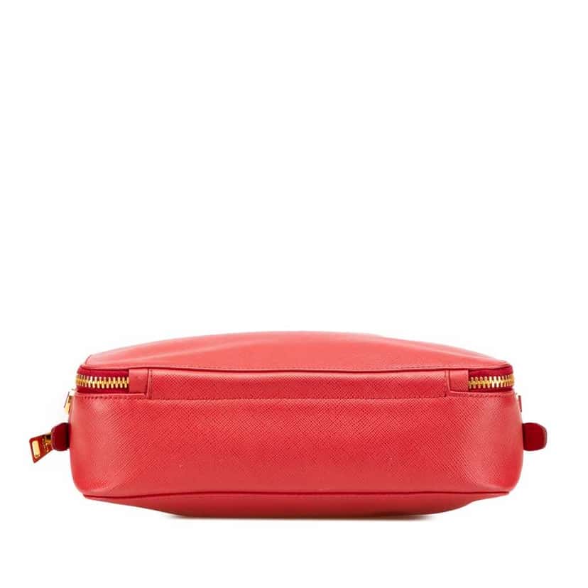 Prada Saffiano Double Zip Crossbody Red Leather Very good condition - Inside View