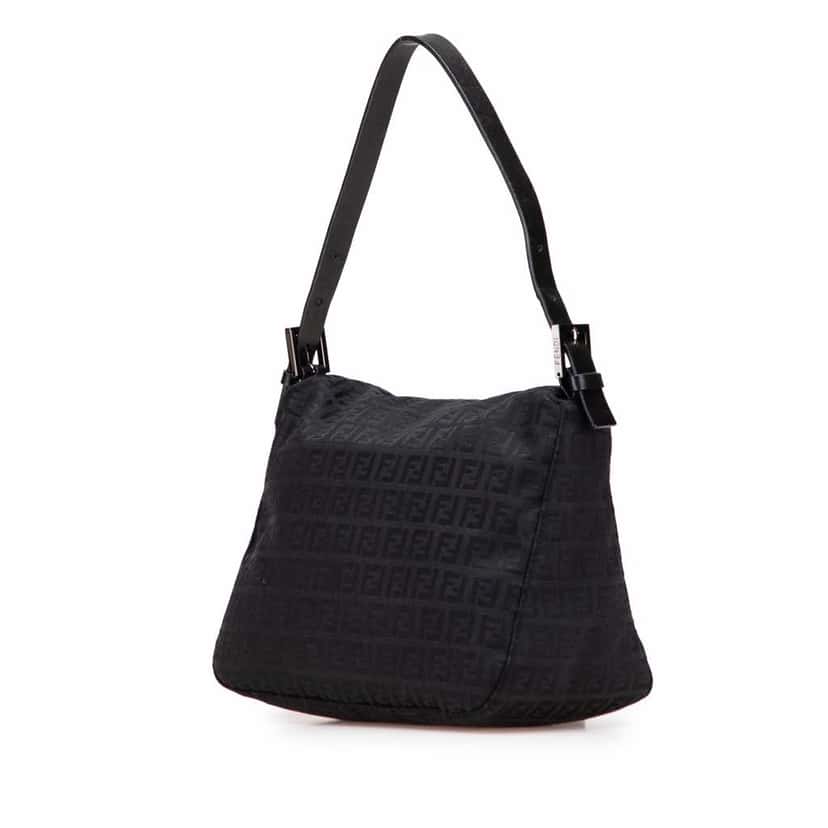 Fendi Zucchino Canvas Double Flap Mamma Black Good condition - Back View