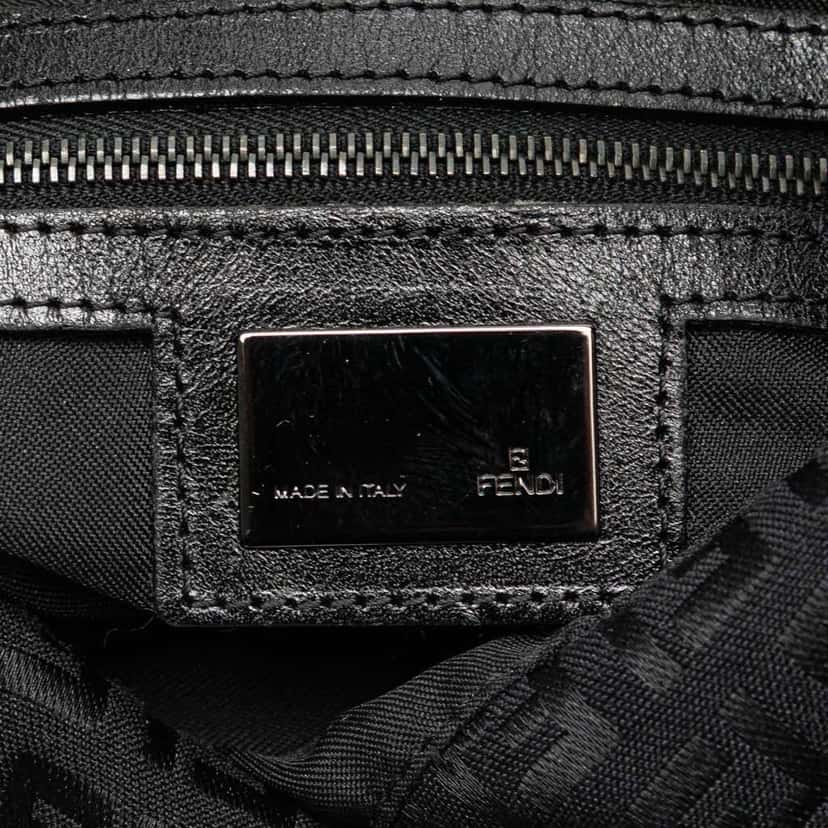 Fendi Zucchino Canvas Double Flap Mamma Black Good condition - Box View