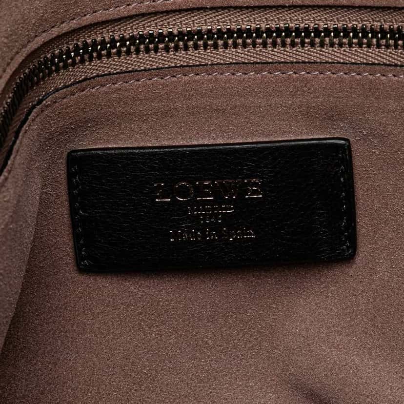 Loewe Embossed Leather Canela Boston Bag Black Leather Fair condition - Box View