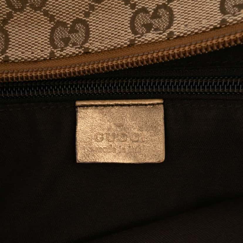 Gucci GG Canvas Web Tote Brown Fair condition - Box View