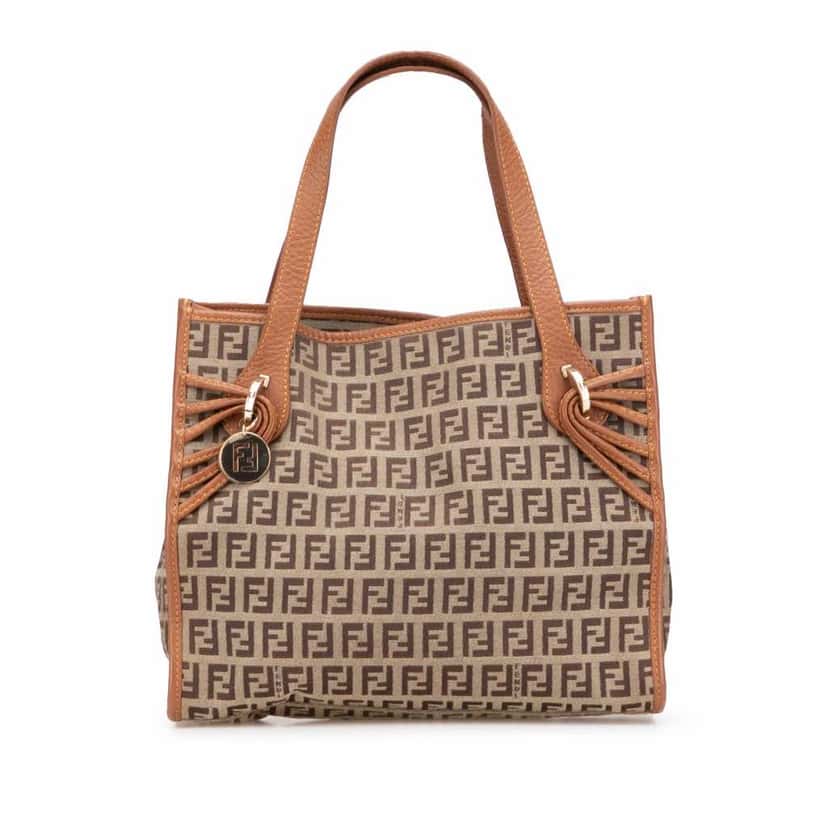 Fendi Zucchino Canvas Handbag Brown Good condition - Front View