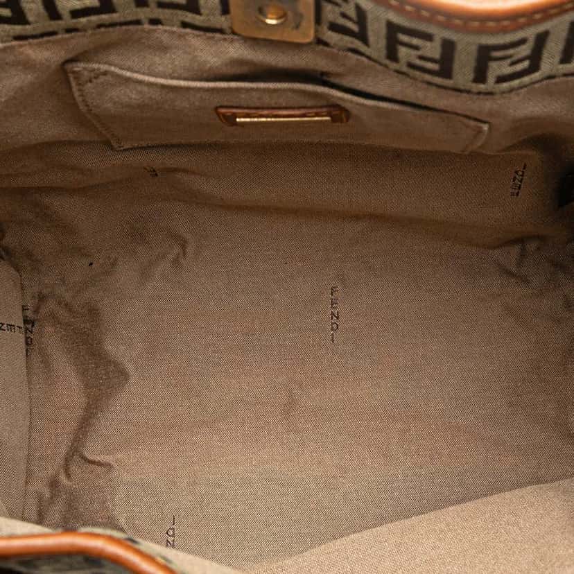 Fendi Zucchino Canvas Handbag Brown Good condition - Model View