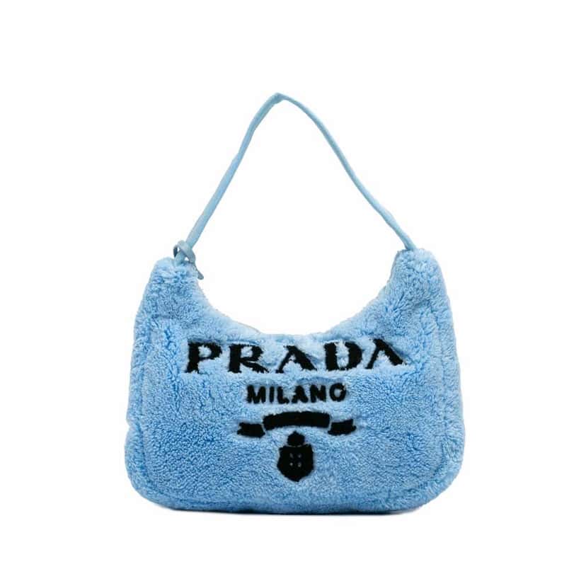 Prada Mini Terry Re Edition 2000 Shoulder Bag Blue Good condition - Front View