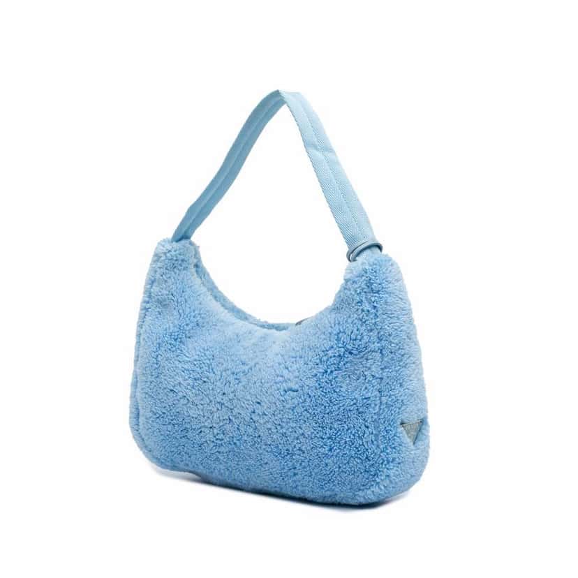 Prada Mini Terry Re Edition 2000 Shoulder Bag Blue Good condition - Back View