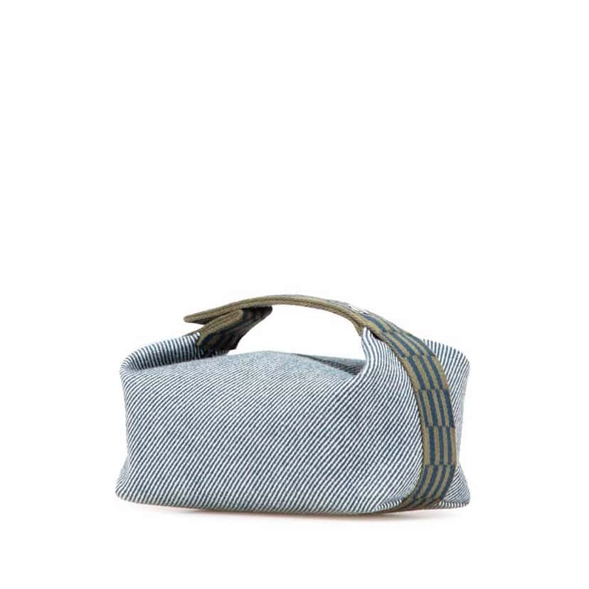 Hermès Small Wool Bride A Brac H Natte Case Blue Good condition - Back View