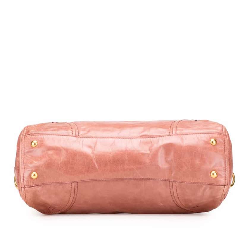 Prada Vitello Shine Satchel Pink Leather Fair condition - Inside View