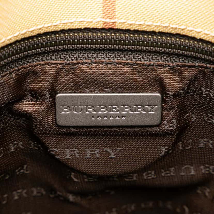 Burberry House Check Coated Canvas Bucket Bag Brown Good condition - Box View