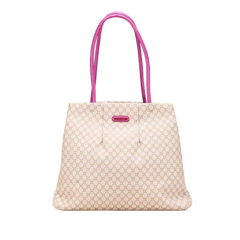Celine Macadam Canvas Clasp Tote Brown Fair condition - Front View
