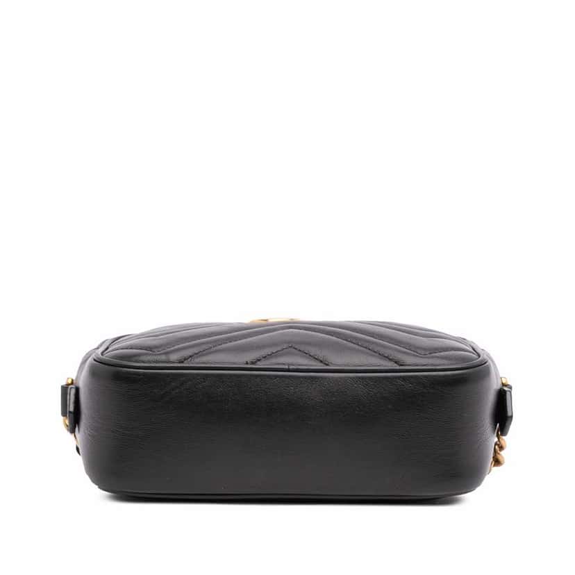 Gucci Mini GG Marmont Matelasse Leather Crossbody Black Leather Good condition - Inside View
