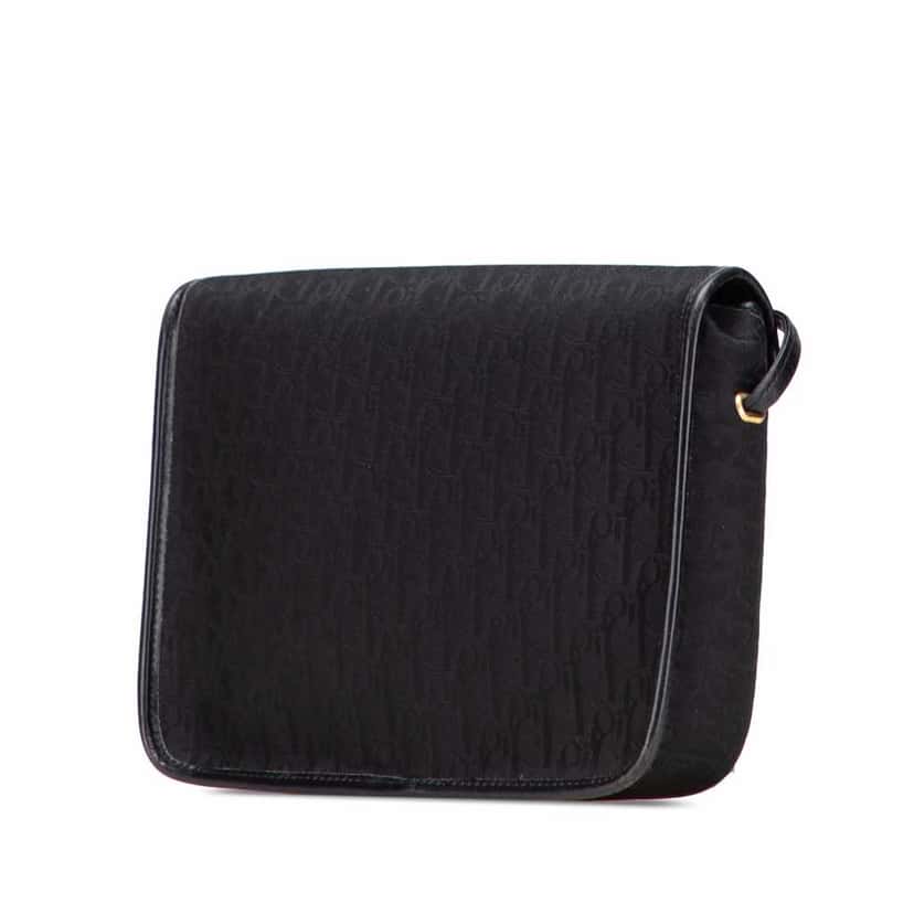 Dior Oblique Canvas Flap Crossbody Black Good condition - Back View