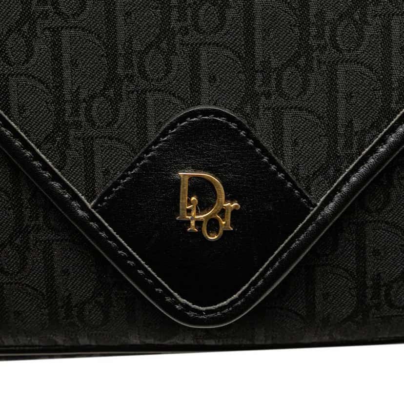 Dior Oblique Canvas Flap Crossbody Black Good condition - Box View
