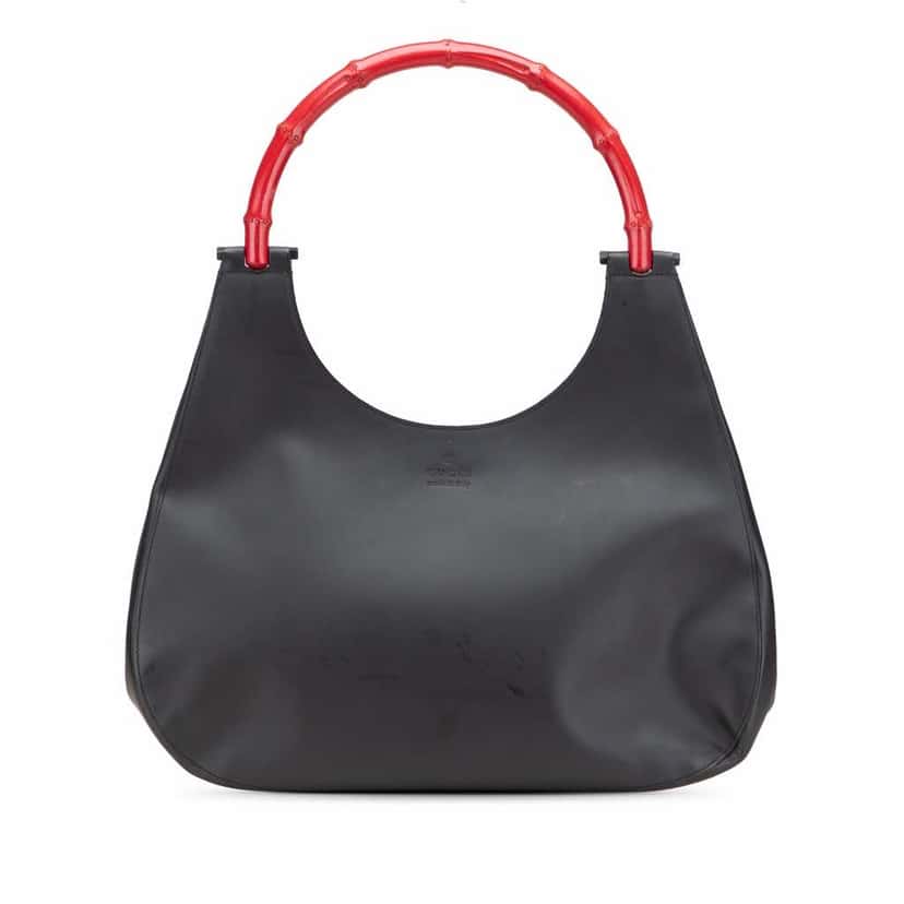 Gucci Leather Bamboo Handbag Black Leather Good condition - Front View