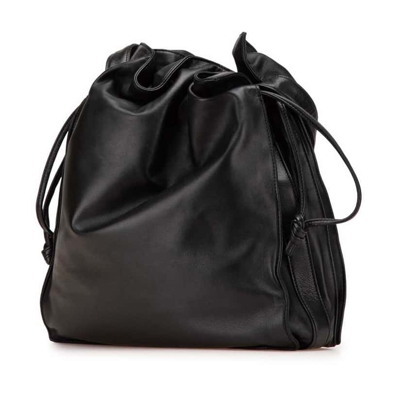 Loewe Nappa Flamenco Drawstring Crossbody Black Leather Good condition - Back View