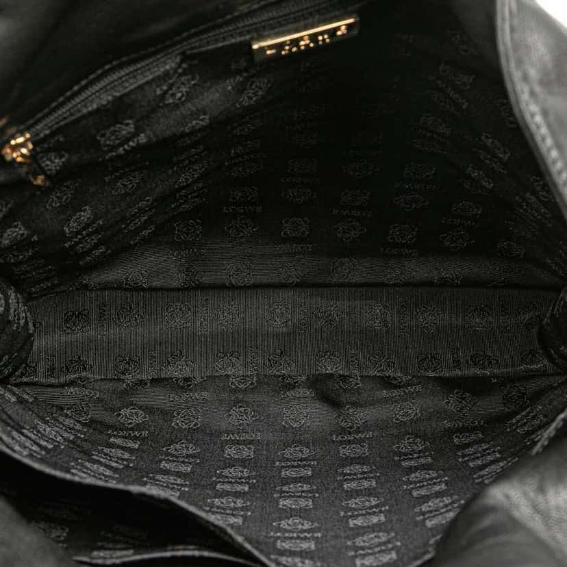 Loewe Nappa Flamenco Drawstring Crossbody Black Leather Good condition - Model View