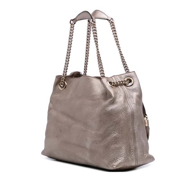 Gucci Medium Leather Soho Chain Tote Gold Leather Good condition - Back View