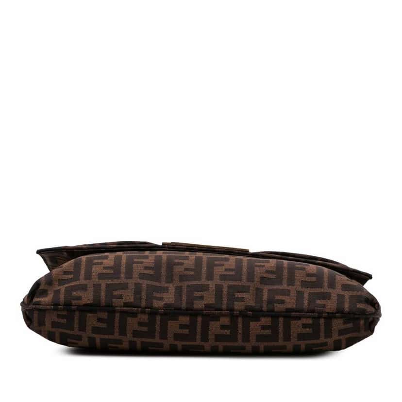 Fendi Large Zucca Canvas Mia Flap Shoulder Bag Brown Good condition - Inside View