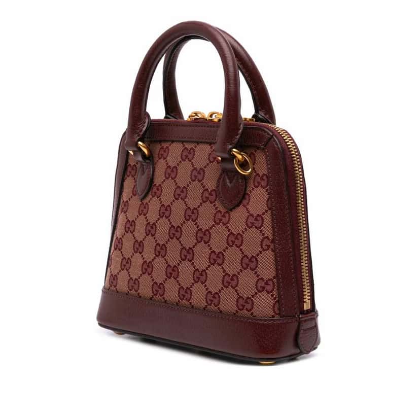 Gucci Mini GG Supreme Horsebit 1955 Top Handle Bag Brown Good condition - Back View
