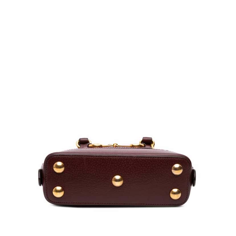 Gucci Mini GG Supreme Horsebit 1955 Top Handle Bag Brown Good condition - Inside View